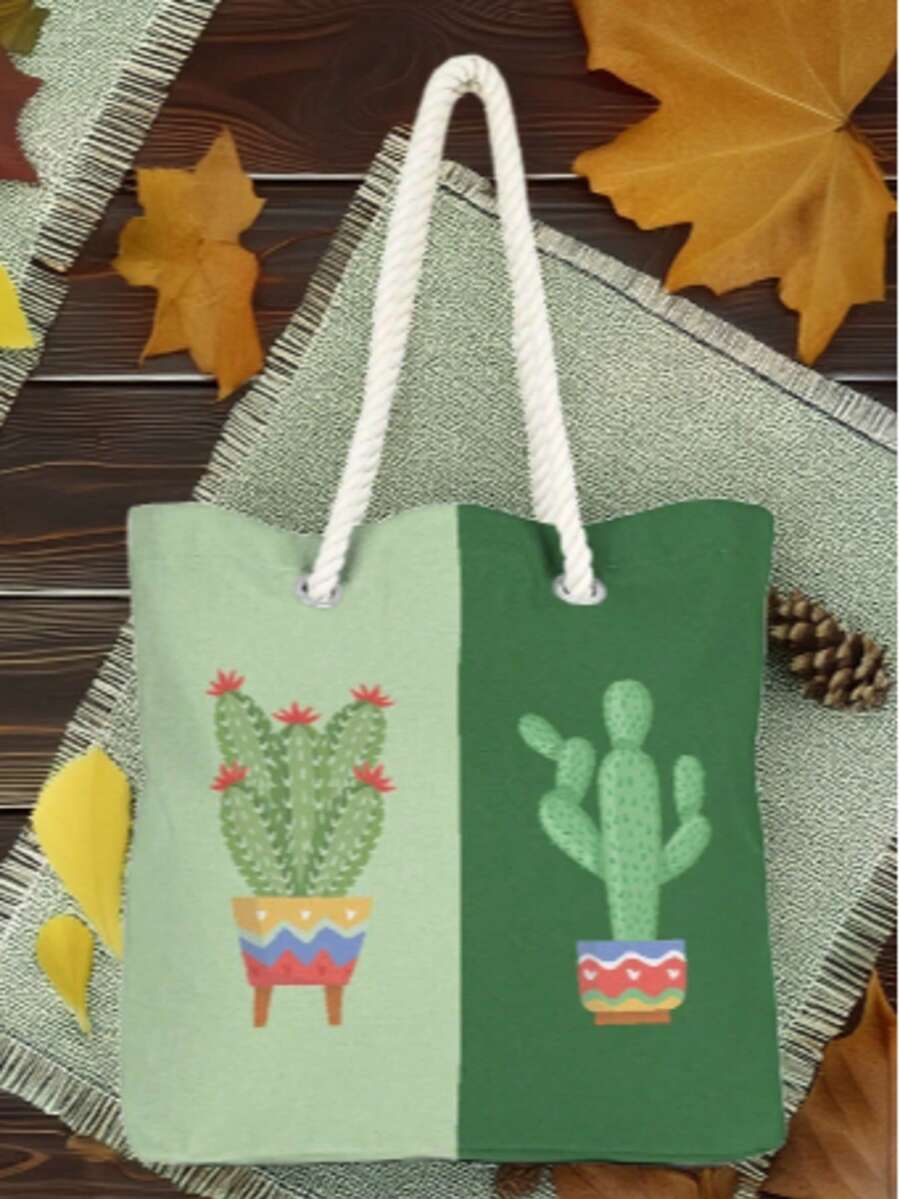 This Summer's Must-Have Bag! – Rope Handle Shoulder Bag | 40x40 Cm | Made In Turkey - Black - View 1