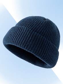 1 Mũ len Beanie trơn màu cho nam, phong cách đường phố, cỡ lớn ấm áp mùa đông - Một kích thước - Xem 10