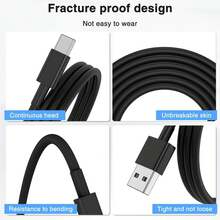 1~3 条 USB A 转 USB C 快速充电线，3 英尺/6 英尺长车载充电器 Type C 线，兼容 17 16 15 Pro/Pro Max/Plus，兼容三星 Galaxy S25 S24 S23 S22 S21 S20 S10 A55 A54 翻盖手机 - 黑色 - 查看 8