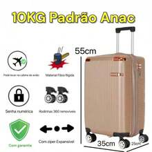 Anac Standard Travel Suitcase 10KG 55x35x25cm Board With Expandable Zipper Removable Wheels Hand Luggage Can Take In The Airplane Cabin - 香檳色 - 查看 3