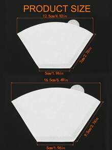 choxila 50/100片装咖啡滤纸，V形咖啡滤纸，一次性咖啡茶滤纸，棕色扇形咖啡滤纸，适用于手冲咖啡和滴滤咖啡机