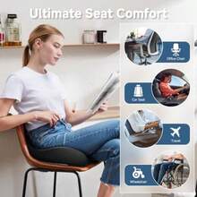 X Large Gel Seat Cushion For Office Chair Ergonomic CushionsGel Memory Foam Coccyx Butt Pillow For Sciatica Back Pain Relief For Long Sitting For Gaming Chair And Car SeatBlack - 黑色 - 查看 6