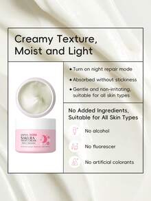 1 Bottle LAIKOU Japan Cherry Blossom Moisturizing Night Cream 30g + 1 Sheet Japan Cherry Blossom Sleeping Mask 25g, Skin Repair Facial Cream, Firming Moisturizing Lotion, Deep Nourishing Facial Moisturizer, Suitable For All Skin Types, Can Be Used For Self-Care SPA Or As A Gift For Girlfriend - NIGHT CREAM+SLEEP FACIAL MASK - 查看 5
