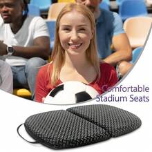 Foldable Gel Cushion Travel, Portable Chair Cushion Of Airy Cooling Gel, Honeycomb Cushion Stadium & Park, Portable Chair Cushion Pressure Relief (0.9-Inch Thick, Black) - Dày 0,9 inch (Đen) - Xem 11