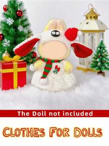 1 pieza Ropa navideña para Labubu, para vestir muñecas, para crear exhibiciones festivas de vacaciones, atuendo de invierno en miniatura, un accesorio para coleccionistas de muñecas, para el estilismo y la fotografía de muñecas DIY, Navidad
