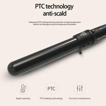 HONGYUPRO 5-In-1 Curling Iron Set, Includes 32mm, 32mm Brush Head, 25mm Ball, 18-25mm, 9-18mm Interchangeable Barrels, Easy To Operate, With LED Light And 2 Temperature Settings, Includes 1 Protective Glove, 2 Hair Clips - Black - View 7