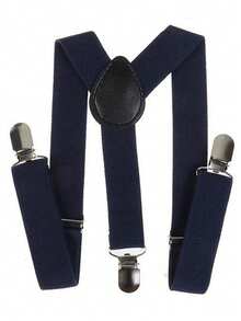 1pc Fashion Minimalist Solid Color Suspenders, Unisex Adjustable Y-Shape Elastic Braces, Suitable For Daily Wear And Holiday Gifts - Multicolor - View 9