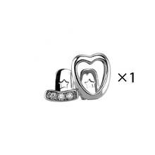 3 件 14k 铜空心心形镂空夹式牙齿饰品，Y2K Grillz 情人节万圣节装饰牙齿饰品，适合女士 - 彩色 - 查看 11