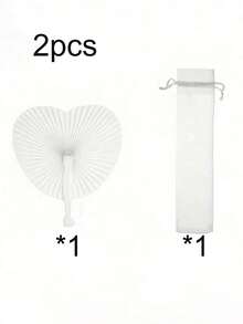 1/10/30/50/80/100pcs White Heart/Round Paper Folding Fans, 100pcs = 50pcs Fans + 50pcs Fan Bags, Wedding Ceremony Supplies, Elegant White Paper Folding Fans, Heart-Shaped Origami Design, Handheld Folding Fans, Suitable For Wedding Guest Decoration, Bride Photography And Party Favors, Reception And Ceremony Supplies, Wedding Supplies | Elegant Hand Fan | DIY Paper Art Fan, Heart-Shaped Decorative Fan, Summer Paper Fan, Best Birthday Gift - White - View 5