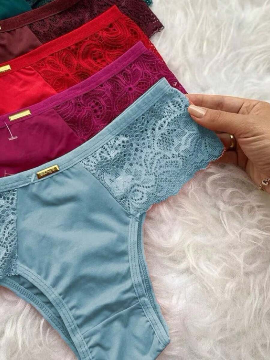 Kit Of 10 Women's Lace Panties, Sensual Thong, Sexy, Comfort, Everyday - 彩色 - 查看 1