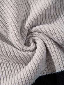 GRKC Men's New Spring Autumn Winter Street Style American Personalized Striped Long Sleeve V-Neck Sweater, Casual Versatile Loose Fit Pullover Knit Top - Grey - View 11