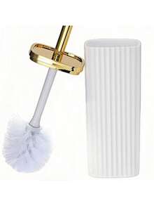 A Bathroom Electroplating Long Handle Toilet Brush No Dead Angle Household Toilet Cleaning Toilet Squat Toilet Cleaning Toilet Set Artifact - White - View 3