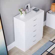 Vida Designs Pine Chest Of Drawers, 5 Drawer With Metal Handles & Runners, Unique Anti-Bowing Drawer Support, Riano Bedroom Furniture - White - View 5