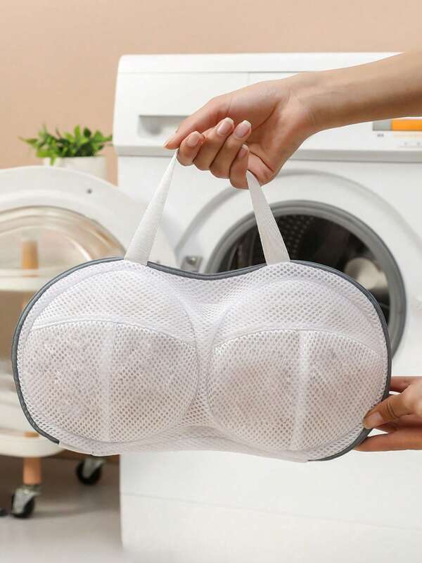 1 pièce Sac de lavage de lingerie de taille moyenne, sac en filet pour vêtements pour prévenir la déformation, comprend un filtre et une organisation protectrice pour la maison