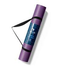 MUUK FITNESS Alfombrilla de Yoga 170 x 70 cm – Grosor 4 mm, Tapete para Yoga, Pilates, Fitness y Ejercicio, Antideslizante, Plegable y Fácil de Transportar, PVC Resistente y a Prueba de Agua, Ideal para Casa, Gimnasio, Parque o Viajes, Diseño Cómodo que Protege Articulaciones, Superficie Estable y Duradera para Relajación, Meditación y Estiramientos, Apta para Principiantes y Expertos. - Uva - Ver 2