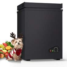 7.0 Cu Ft Deep Freezer With Removable Storage Basket, Black Top Open Door Freezer With 7 Level Adjustable Temperature,7.6-6.8°F - US B Type Plug(110-127V) - View 13
