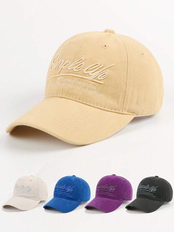 1pc Fashionable Letter Embroidered Adjustable Curved Brim Snapback Hat, Unisex Hip Hop Casual Streetwear Cycling Baseball Cap