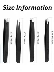 Tweezer Set: Professional Stainless Steel Slant & Pointed Tip Eyebrow Tweezers. For Precise Facial Hair Removal, Splinter/Shard Extraction, And Ingrown/Endogenous Hair Treatment. Ideal For Home Grooming, Travel Kits, And Professional Salon Use By Men And Women. - Multicolor - View 4