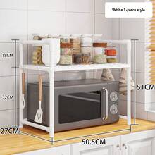 1pc Microwave Oven Storage Rack For Kitchen Oven Cabinet - Thickened Microwave Oven Storage Shelf - Multi-Layer Home Kitchen Storage Dish Cabinet & Kitchen Storage & Racking Shelf - Multicolor - View 14