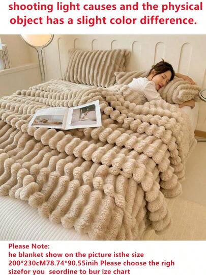 1 pieza Manta suave y esponjosa, manta de piel sintética de rayas anchas, manta de decoración de dormitorio rosa, manta de peluche, manta de franela navideña, manta de siesta casual, manta pequeña para siesta en la oficina, manta esponjosa para decoración de habitación