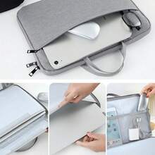1PC Laptop Case 11-12/13-13.3/14/15-15.6-16 Full Opening And Closing Men's And Women's Large Capacity Briefcase For Portable Multifunctional Office Filing Bag Data Conference Bag Laptop Bag Business Briefcase - 粉色 - 查看 3