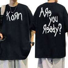 Korn Rock Metal Band T-Shirt International Music Unisex Male Female 100% Cotton Premium Top Streetwear Launch Immediate Shipping Various Colors!! Plus Size - 黑色 - 查看 2