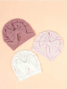 Baby Waffle Hat Foreign Trade Children's Hat Baby Bow Headband Hat Spring And Summer Hat