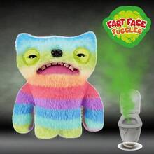 Spin Master ​ZURU  9 英寸放屁脸系列毛绒玩具 - 带牙齿的搞笑丑陋怪物乐队，集齐 5 种款式，送给孩子的礼物​ - 大眼睛怪人(彩虹) - 查看 8