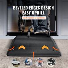 Rubber Threshold Ramp Door Ramp 4" Rise 15 Tons Load Rubber Curb Ramp - Multicolor - View 2