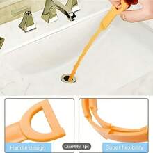 1 Random Color Drain Dredging Tool For Clearing Drain Blockage, Hair Cleaner, Suitable For Sewer Drains, Shower Pipes, Sinks, Kitchen Sinks, Bathtubs And Bathrooms, Drain Pipe Hair Remover, Bathroom Accessories, No Batteries Required