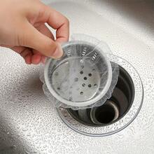 50/100/200pcs Fine Mesh Kitchen Sink Filter Bags, Kitchen Sink Strainer, Bathroom Sink Strainer - Reusable And Disposable, Easy To Clean Kitchen Drain Protector, Suitable For Kitchen And Bathroom Home Bathroom Decor Fall Decor Back To School - White - View 1
