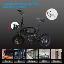 350W Folding Electric Bike For Adults, 15.5 Mi Range, 15.5MPH, 36V 7.5Ah Removable Battery, 14" Tires, 265 LB Load, Ultra-Compact Commuter E-Bike For Urban Riding - 黑色 - 查看 8