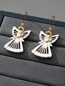1 Pair European And American Fashion Princess Dress Angel Earrings, Suitable For Women's Daily Wear Or Gift - Silver - View 5