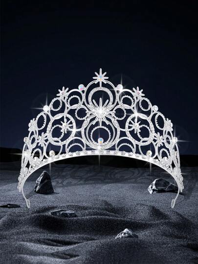 1pc Crystal Crowns For Women, Crystal Bubble TiaraBride Royal Queen Headband Princess Headpieces For Women Bridal Wedding Prom Birthday Party Crowns