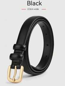 1/2pcs Belt Ladies Fashion Hundred With Jeans Belt Female Simple Korean Version Of The Senior Sense Of Ins Style Trouser Belt Black