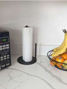 Soporte para toallas de papel de cocina negro - Estante independiente para toallas de papel, apto para baño y cocina, diseño antideslizante, organizador de almacenamiento moderno para encimera de cocina, se adapta a la mayoría de los rollos de toallas de papel - Multicolor - Ver 4