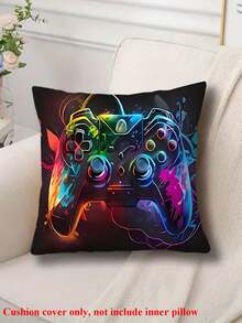 1 Vỏ gối họa tiết tai nghe chơi game nhiều màu, đồ trang trí nhà bằng vải dệt cho tiệc tùng ngày lễ, vỏ gối ôm phòng khách, phòng ngủ, vỏ gối trang trí mọi mùa, không ruột gối - Nhiều màu - Xem 3