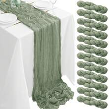 6/12Pack Sage Green Cheesecloth Table Runner 17x108Inch Spring Easter Cheese Cloth Table Runner 9FT Boho Gauze Table Runners Rustic Sheer Table Runners For Wedding Bridal Party Decor - màu xanh lá - Xem 10