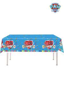 1pc Paw Patrol Cute Disposable Party Tablecloth, Cartoon Decor, Birthday Party, Christmas, Thanksgiving And New Year Tablecloth - Multicolor - View 4