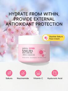 1pc Japan Laikou Sakura Whitening Day Cream (30g) + 1 Bottle Japan Sakura Moisturizing Facial Mist (100ml), Toning Moisturizing Cream, Firming Moisturizing Lotion, Antioxidant Facial Moisturizer, Suitable For All Skin Types, Can Be Used For Self-Care, SPA, Or As A Gift For Girlfriend - Day Cream+Water Replenishing Spray - 查看 8