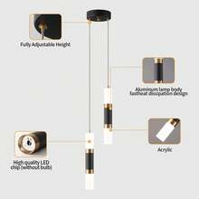YQYYFC 2-Light Pendant Lights Kitchen Island Dimmable LED Modern Mini Pendant Light, Bedroom Small Pendant Light Fixtures (Black Gold) - Vàng đen - Xem 6