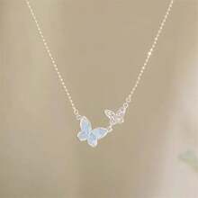 Blue Color Crystal Butterfly Jewelry Set Adjustable Bracelet Earrings Necklace Ring For Women Handmade Jewelry Gift - NC24Y0820-2 - Xem 13