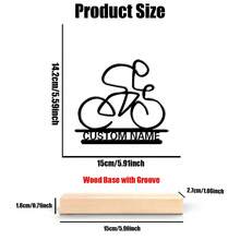 1pc Unique Personalized Custom Metal Art Ornaments, Custom Name Bicycle Player And Jesus & Of Peace Metal Ornaments, Farmhouse Wall Decor With Wooden Frame, Perfect For Gardens, Patio, Cottagecore Themes Whimsical Desk Decor With Wooden Base, Ideal For Nurseries,Christmas Gift Supplies