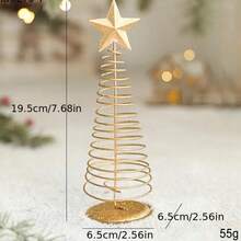 1PC Golden Mini Christmas Tree - Elegant Desktop Decoration, Sturdy Base, Bottle Shaped Retro Holiday Center, High-End Craftsmanship, Suitable For Home, Office, Party - Holiday Home Decoration, No Electricity Required, Christmas Decoration, Christmas Decoration, Office Decoration, High-End Craftsmanship, Iron,