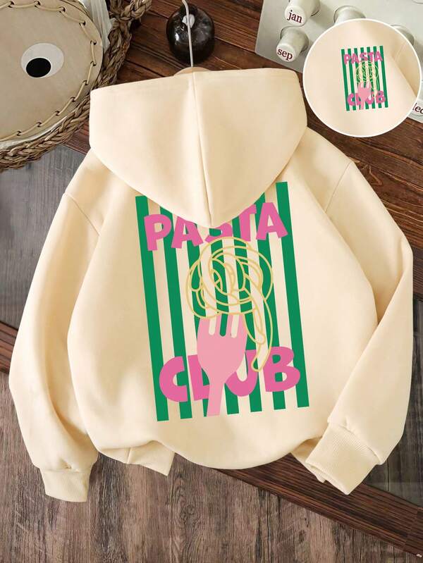 Kleinkind Mädchen Cartoon Muster Warmer Kapuzenpullover