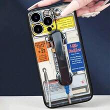 Vintage Telephone Booth Pattern Phone Case, Full Body Shockproof Phone Protective Cover, Smartphone Protector, Fashion Cellphone Compatible With IPhone, Casing - Black - View 3