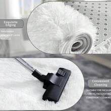 eluckya Plush And Thick Long-Pile Carpet, Super Soft And Comfortable Rug, Non-Slip Thick Pile Carpet, Suitable For Bedrooms, Living Rooms, Bathrooms, Dorm Rooms, Room Decor, Kitchen Essentials, Family Gatherings, Valentine's Day, Birthday Parties, Home Decor, Bedroom Decor. - 白色 - 查看 8
