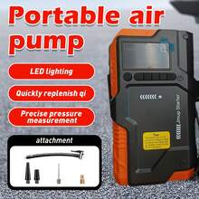 9-In-1 Cordless Tire Inflator Portable Air Compressor, Emergency Starter With Air Compressor, Car Jump Starter + Inflator All-In-One Machine, 150PSI/1300A Peak With LED Light And Digital Display