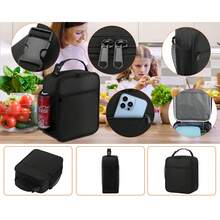 Men's Lunch Box - Reusable Lunch Bag For Men, Adults And Women - Insulated Small Lunch Box Convenient To Carry To School, Work, Picnics, Etc....... - 黑色 - 查看 4