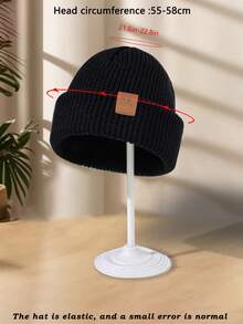 男士针织帽，1顶，带布标“HERE FISHY”，时尚个性，适合钓鱼、滑雪、露营、情侣佩戴，弹性帽型，秋冬季款。 - B - 查看 4